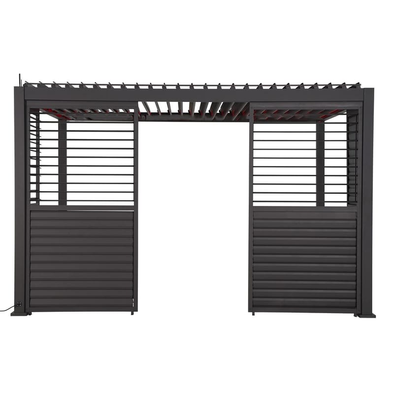 Væg med justerbare lameller til pavillon HOME4YOU Mirador-111 150x47,5x84 cm, fyrretræ - Mørkegrå - Have - Udestue & fritidshus - Lysthus