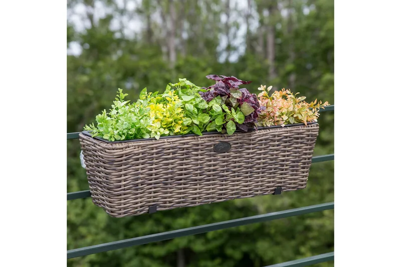 Altankasse Wicker mørkebrun - Havemøbler - Balkon - Balkon dyrkning - Altankasse