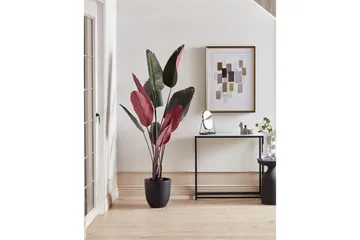 Konstgjord växt Beliani Banana Tree Grön/svart/röd, 95x95x170 cm Green||Black||Red - Boligtilbehør - Kunstige planter