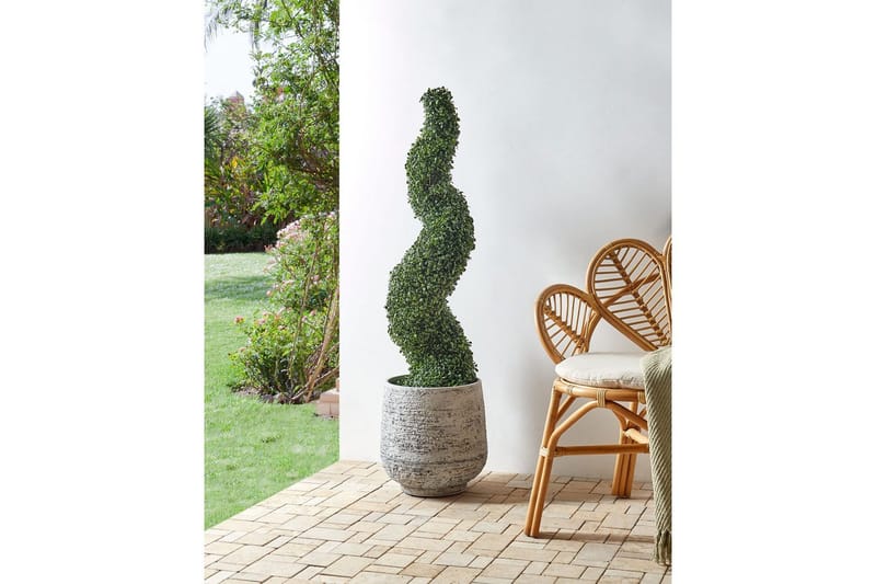 Konstgjord växt Beliani Boxwood Spiral Tree Green||Black - Boligtilbehør - Kunstige planter