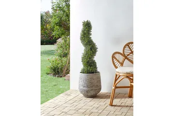Konstgjord växt Beliani Buxus Spiral Tree 30x30x98 cm Green||Black - Boligtilbehør - Kunstige planter