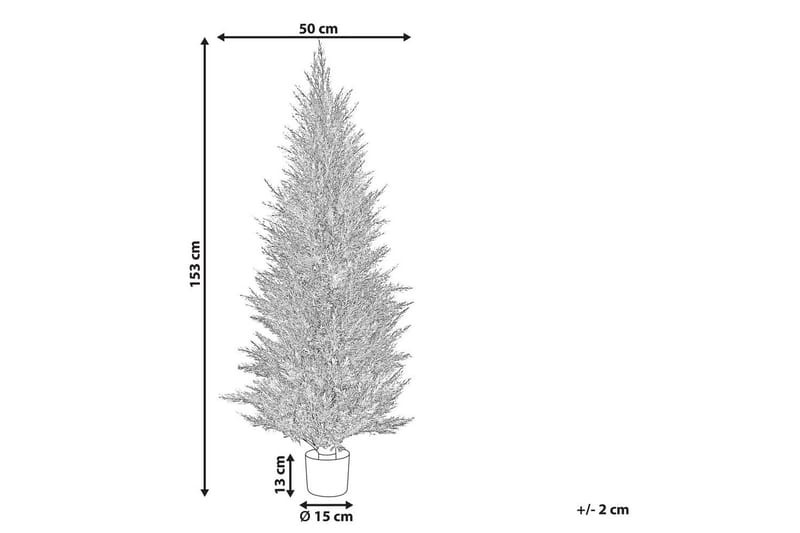 Konstgjord växt Beliani Cedar Tree 50x50x153 cm Green||Dark colored wood - Boligtilbehør - Kunstige planter