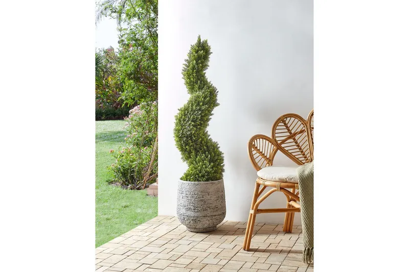 Konstgjord växt Beliani Cypress Spiral Tree Green||Black - Boligtilbehør - Kunstige planter
