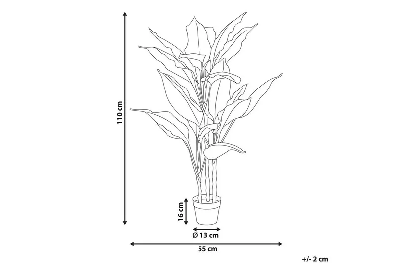 Konstgjord växt Beliani Dieffenbachia 55x55x110 cm Green||Black - Boligtilbehør - Kunstige planter