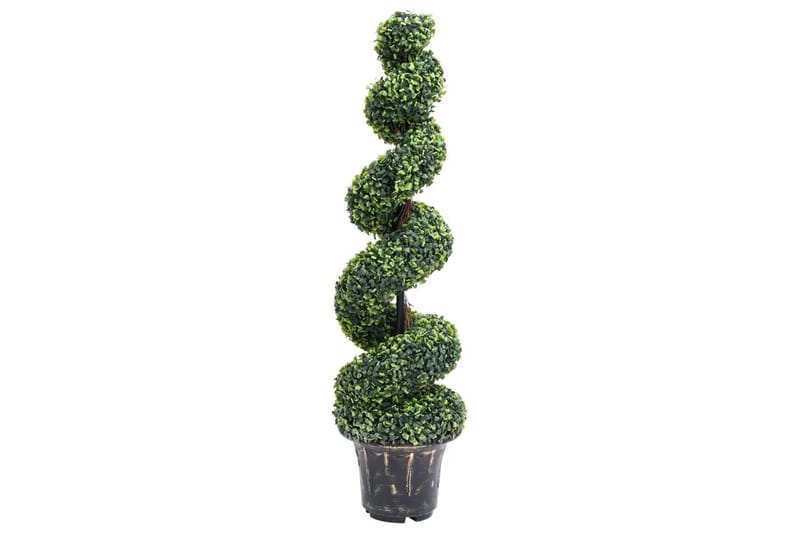 kunstig buksbom med krukke 117 cm spiralformet grøn - Grøn - Balkonblomster - Kunstige planter