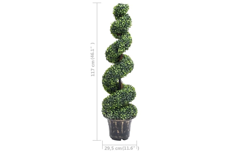 kunstig buksbom med krukke 117 cm spiralformet grøn - Grøn - Balkonblomster - Kunstige planter