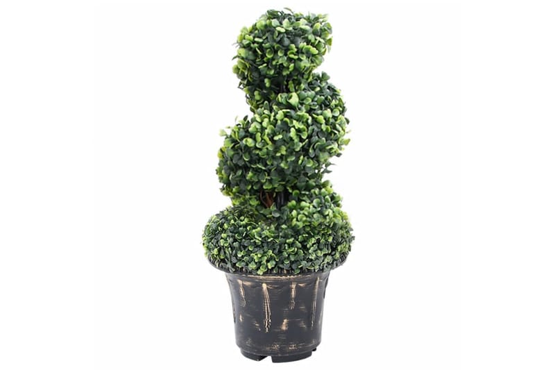 kunstig buksbom med krukke 59 cm spiralformet grøn - Grøn - Havemøbler - Balkon - Balkon dyrkning - Balkonblomster