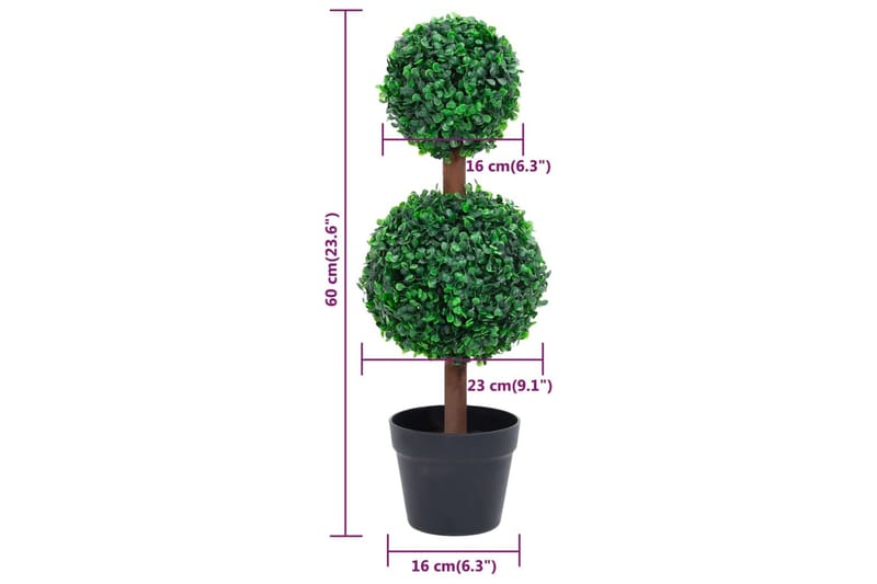 kunstig buksbom med krukke 60 cm kugleformet grøn - Grøn - Havemøbler - Balkon - Balkon dyrkning - Balkonblomster