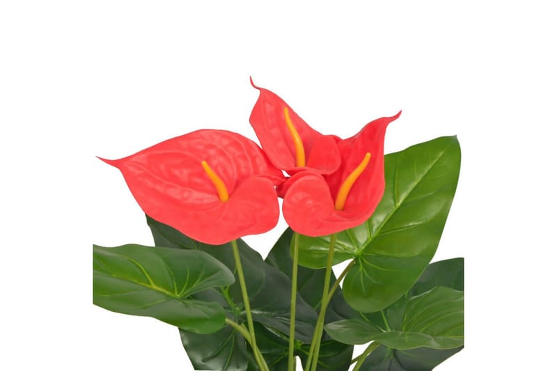 Kunstig Flamingoblomst Med Potte 45 Cm Rød Og Gul - Flerfarvet - Balkonblomster - Kunstige planter