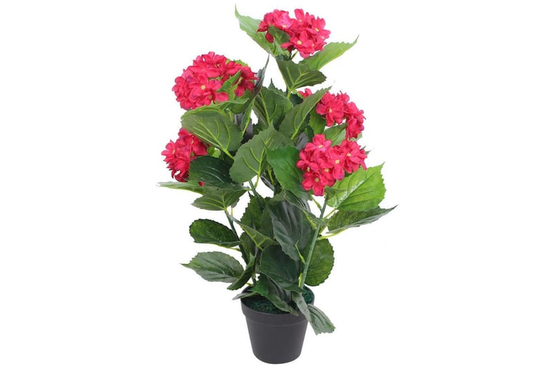 Kunstig Hortensia-Plante Med Urtepotte 60 Cm Rød - Flerfarvet - Balkonblomster - Kunstige planter
