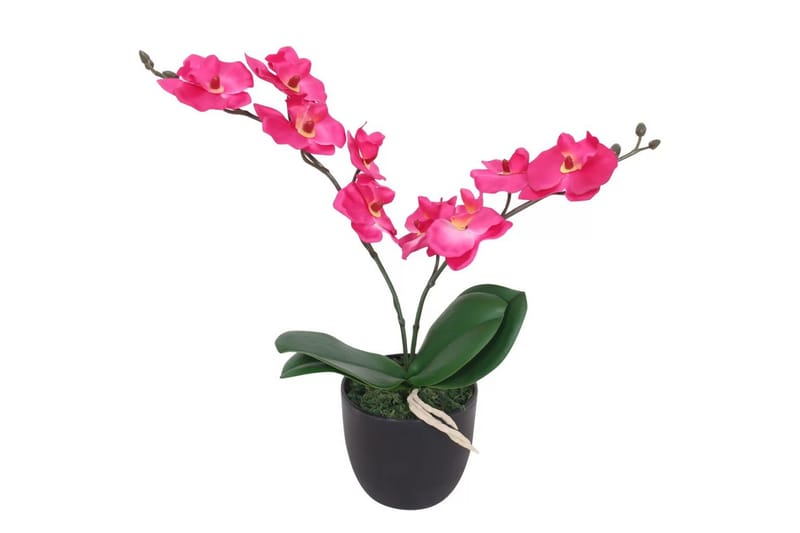 Kunstig Orkidéplante Med Urtepotte 30 Cm Rød - Flerfarvet - Balkonblomster - Kunstige planter