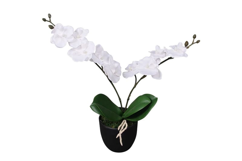 Kunstig Orkidépotteplante 30 Cm Hvid - Flerfarvet - Balkonblomster - Kunstige planter