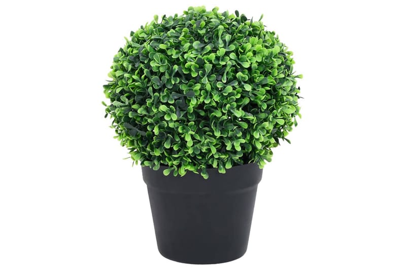 kunstige buksbom med krukker 2 stk. 32 cm kugleformet grøn - Grøn - Havemøbler - Balkon - Balkon dyrkning - Balkonblomster