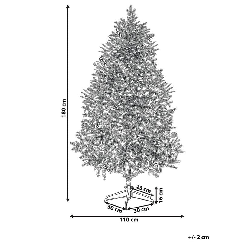 Palomar Plastgran 180 cm med Belysning - Grøn/Sort - Boligtilbehør - Julepynt & højtidsdekorationer - Juelpynt og juledekoration - Plastik juletræ