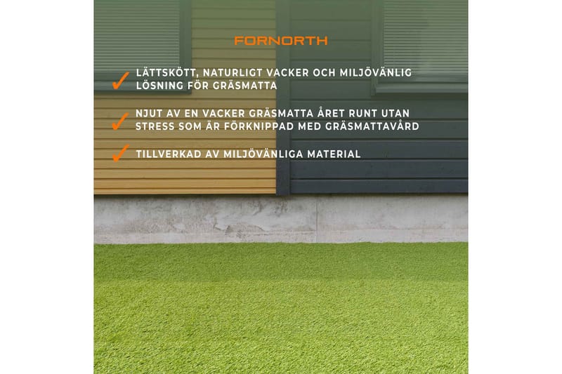 Fornorth Kunstgræs Natural 34 mm, 2x10 m Rulle - Grøn - Havemøbler - Balkon - Balkongulv - Kunstgræs balkon
