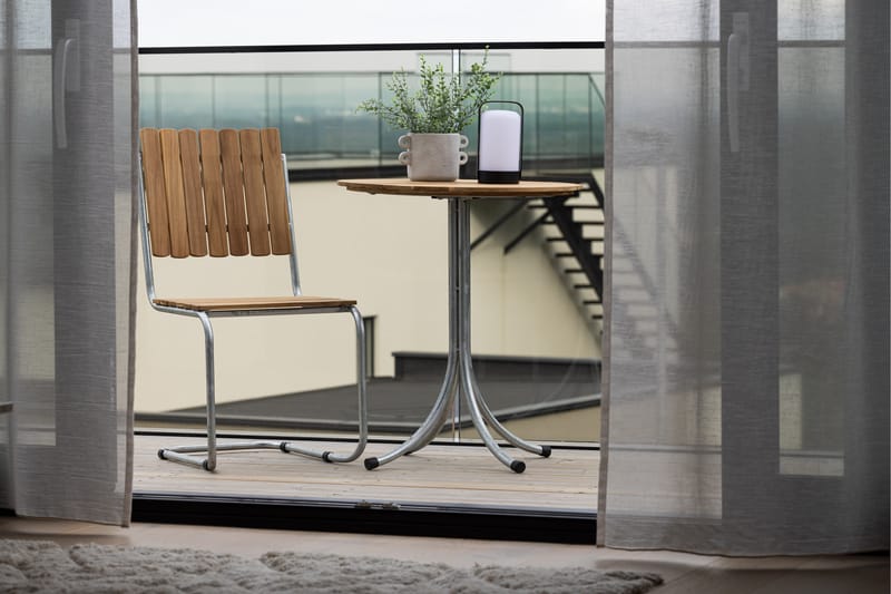 Holmsund Cafébord 65 cm - Natur/ Sølv - Havemøbler - Balkon - Balkonmøbler - Altanborde
