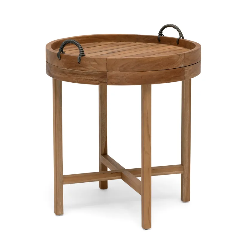 Hillerstorp Himmelsnäs rundt sidebord bakke – udendørsbord og aflastningsbord udendørs 60 cm træ, Brun
