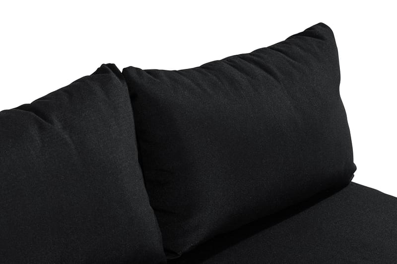 Bahamas Balkonsofa med Puffer - Grå/Sort - Havemøbler - Balkon - Balkonmøbler - Altanbænke