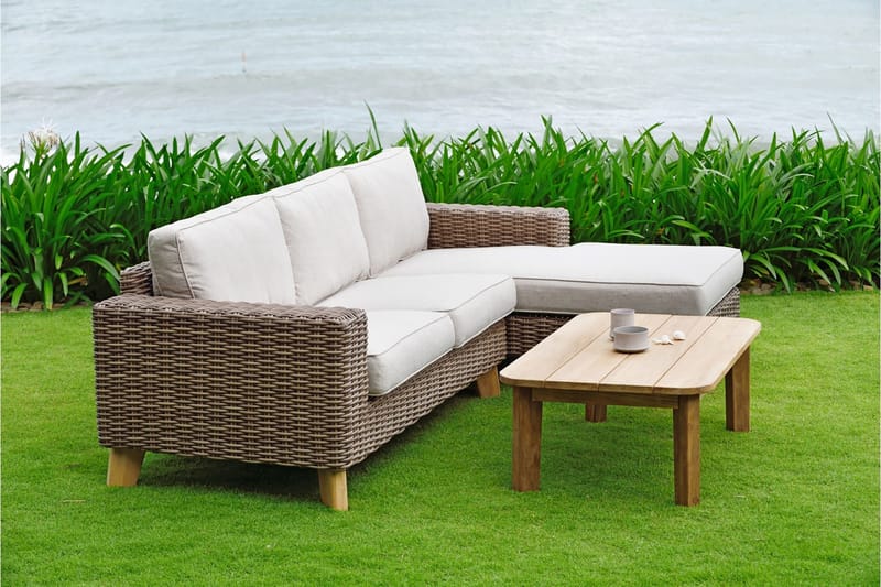 Barbados 2-Pers Sofa Højre - Beige - Havemøbler - Balkon - Balkonmøbler - Altanbænke