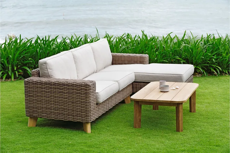 Barbados 2-Pers Sofa Højre - Beige - Havemøbler - Balkon - Balkonmøbler - Altanbænke