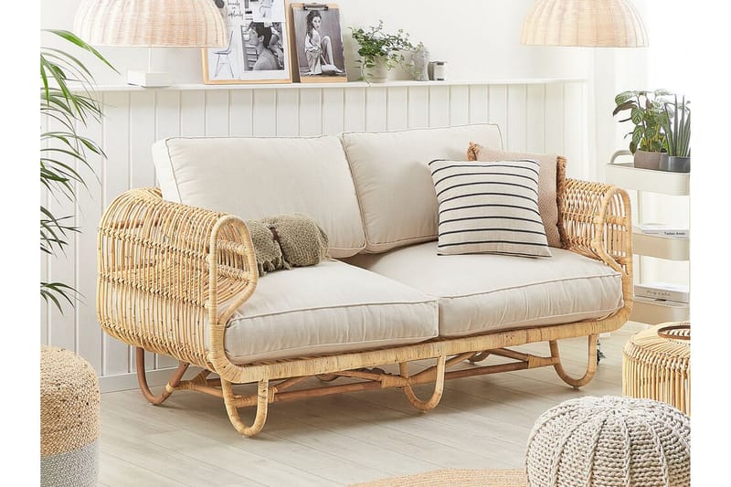 Dolcedo 2-Pers. Sofa - Rattan/Beige - Havemøbler - Balkon - Balkonmøbler - Altanbænke