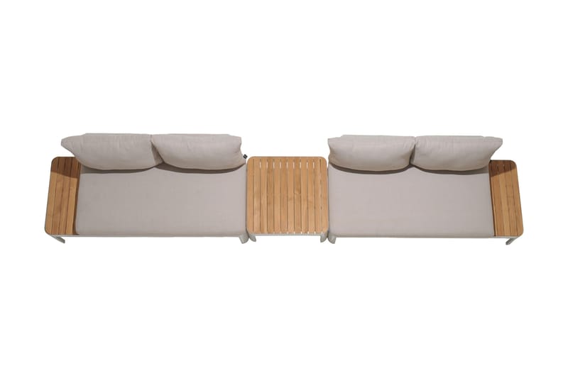 Portals 2-Pers Sofa - Hvid/Træ - Havemøbler - Balkon - Balkonmøbler - Altanbænke