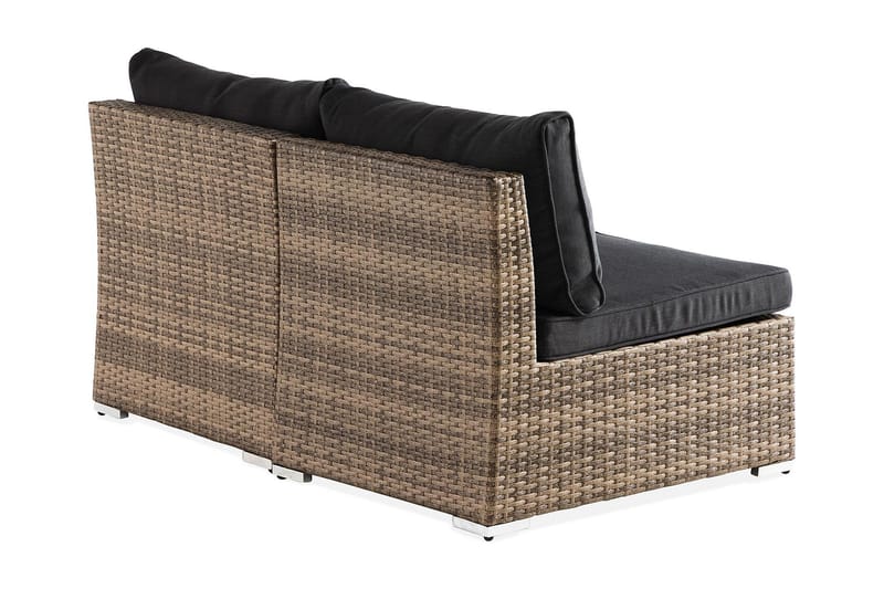 Wisconsin Premium Loungesofa uden Armlæn 2-Pers. - Polyrattan/Sand/Sort - Havemøbler - Balkon - Balkonmøbler - Altanbænke