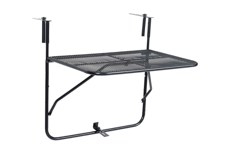 Altanbord 60x40 cm Stål Sort - Sort - Havemøbler - Balkon - Balkonmøbler - Altanborde - Balkonbord hængende