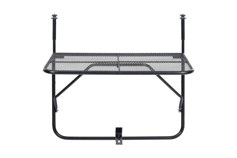 Altanbord 60x40 cm Stål Sort - Sort - Havemøbler - Balkon - Balkonmøbler - Altanborde - Balkonbord hængende