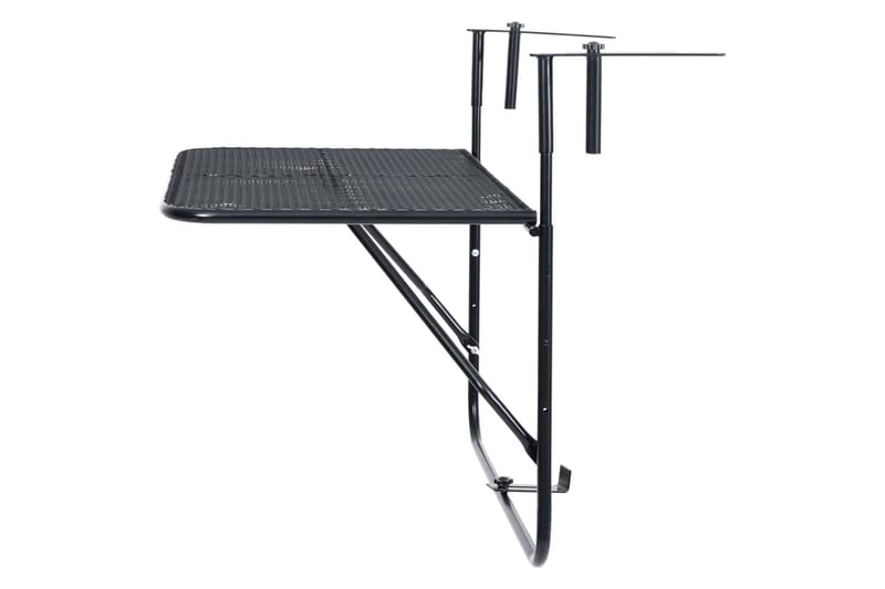 Altanbord 60x40 cm Stål Sort - Sort - Havemøbler - Balkon - Balkonmøbler - Altanborde - Balkonbord hængende