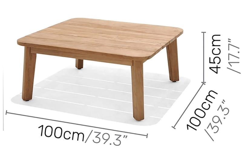 Barbados Cafébord 100 cm - Træ/Natur - Havemøbler - Balkon - Balkonmøbler - Altanborde