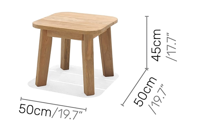 Barbados Cafébord 50 cm - Træ/Natur - Havemøbler - Balkon - Balkonmøbler - Altanborde