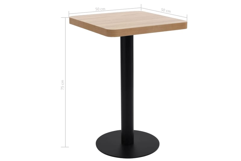 Bistrobord 50x50 cm Mdf Lysebrun - Brun - Cafebord - Altanborde