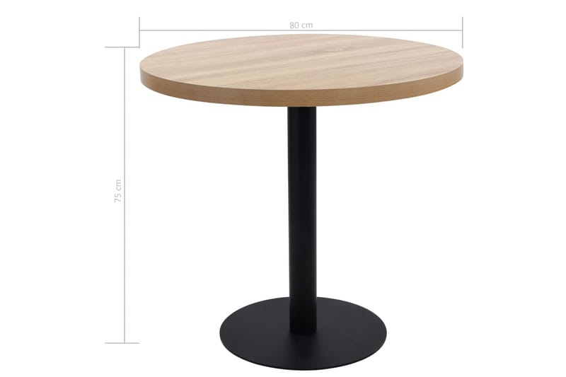 Bistrobord 80 cm Mdf Lysebrun - Brun - Cafebord - Altanborde