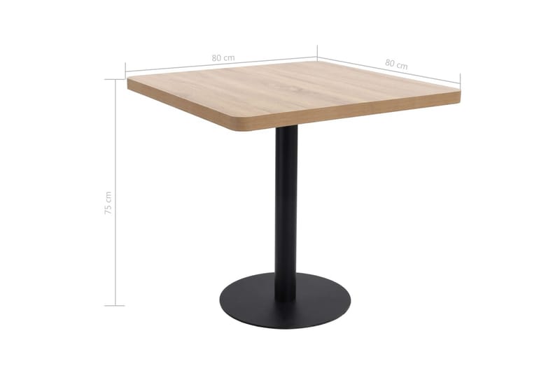 Bistrobord 80x80 cm Mdf Lysebrun - Brun - Cafebord - Altanborde