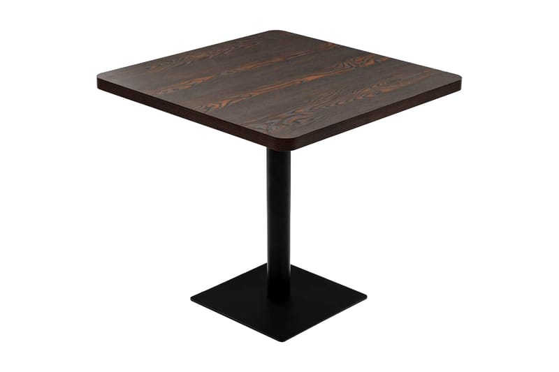 Bistrobord Mdf Og Stål Firkantet 80 X 80 X 75 Cm Mørk Aske - Brun - Cafebord - Altanborde