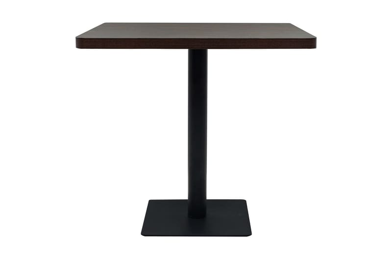 Bistrobord Mdf Og Stål Firkantet 80 X 80 X 75 Cm Mørk Aske - Brun - Cafebord - Altanborde