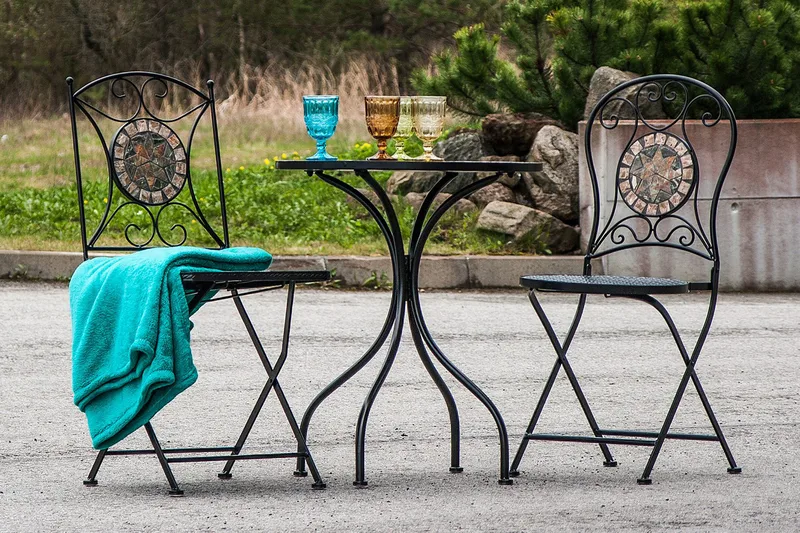 Bord MOSAIC D60xH70cm MOSAIC top: Mørkegrå/ brun - Havemøbler - Balkon - Balkonmøbler - Altanborde