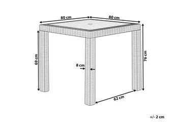 Knockytoul Havebord 80x80 cm - Grå - Havemøbler - Havebord - Spisebord & havebord