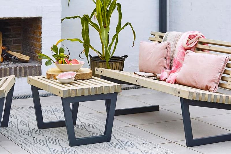 Miljana Bord - Træ/Sort - Havemøbler - Balkon - Balkonmøbler - Altanborde