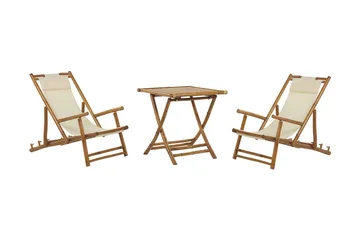 Balkonsæt hvid/beige Atrani/Spello - Beige - Havemøbler - Balkon - Balkonmøbler - Altansæt
