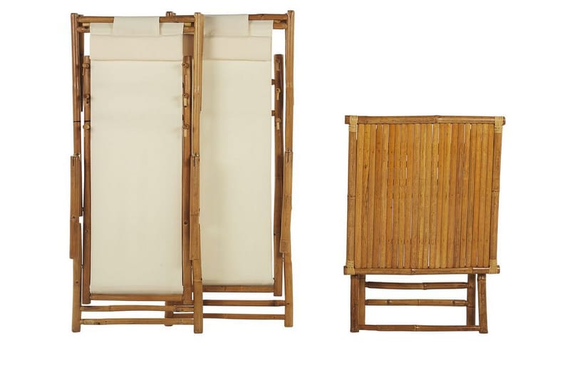 Balkonsæt hvid/beige Atrani/Spello - Beige - Havemøbler - Balkon - Balkonmøbler - Altansæt