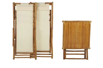 Balkonsæt hvid/beige Atrani/Spello - Beige - Havemøbler - Balkon - Balkonmøbler - Altansæt