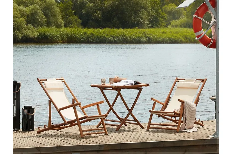 Balkonsæt hvid/beige Atrani/Spello - Beige - Havemøbler - Balkon - Balkonmøbler - Altansæt