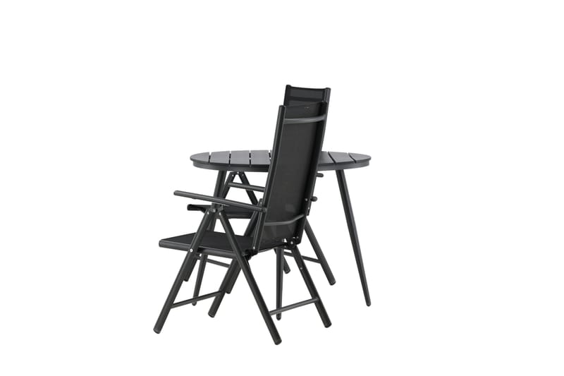 Break Cafésæt Ø90 cm + 2 Break Positionsstole - Sort - Havemøbler - Balkon - Balkonmøbler - Altansæt