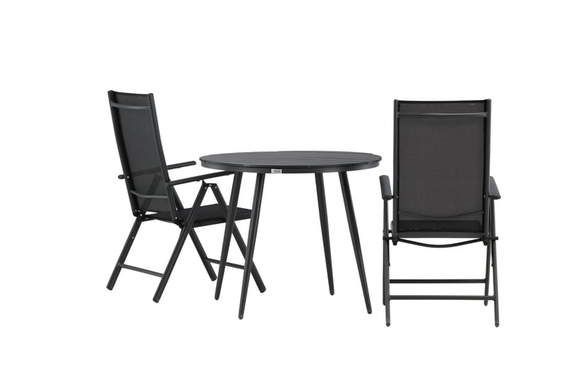 Break Cafésæt Ø90 cm + 2 Break Positionsstole - Sort - Havemøbler - Balkon - Balkonmøbler - Altansæt