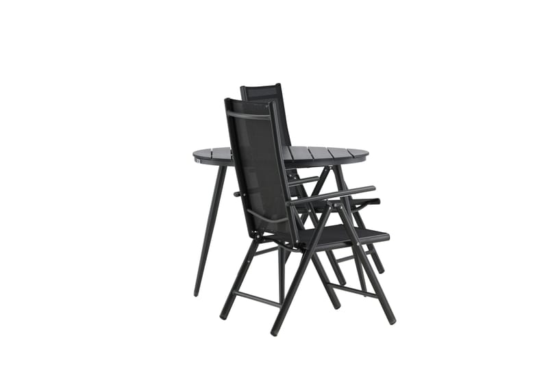 Break Cafésæt Ø90 cm + 2 Break Positionsstole - Sort - Havemøbler - Balkon - Balkonmøbler - Altansæt