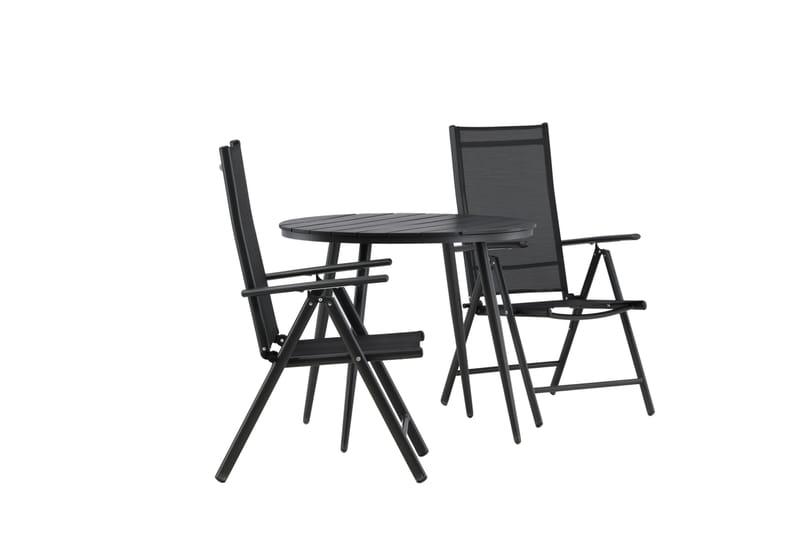 Break Cafésæt Ø90 cm + 2 Break Positionsstole - Sort - Havemøbler - Balkon - Balkonmøbler - Altansæt