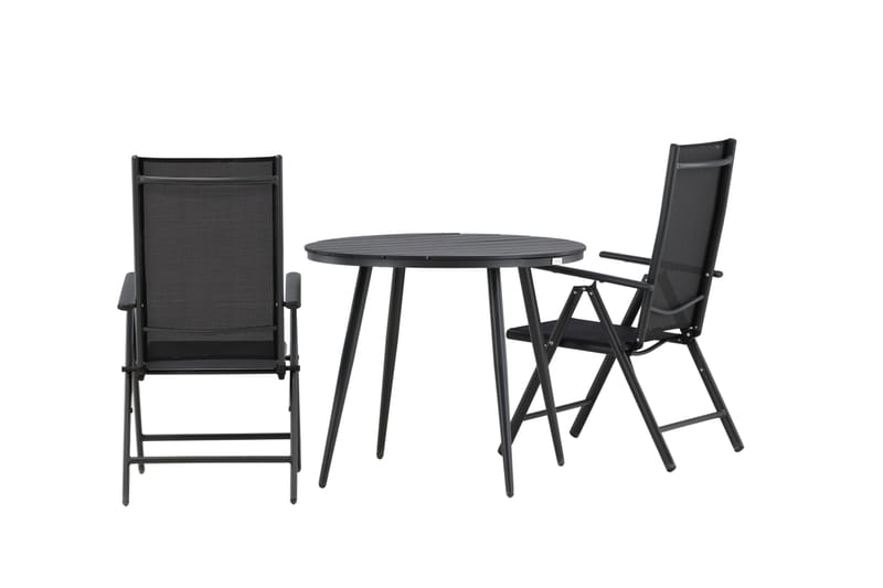 Break Cafésæt Ø90 cm + 2 Break Positionsstole - Sort - Havemøbler - Balkon - Balkonmøbler - Altansæt