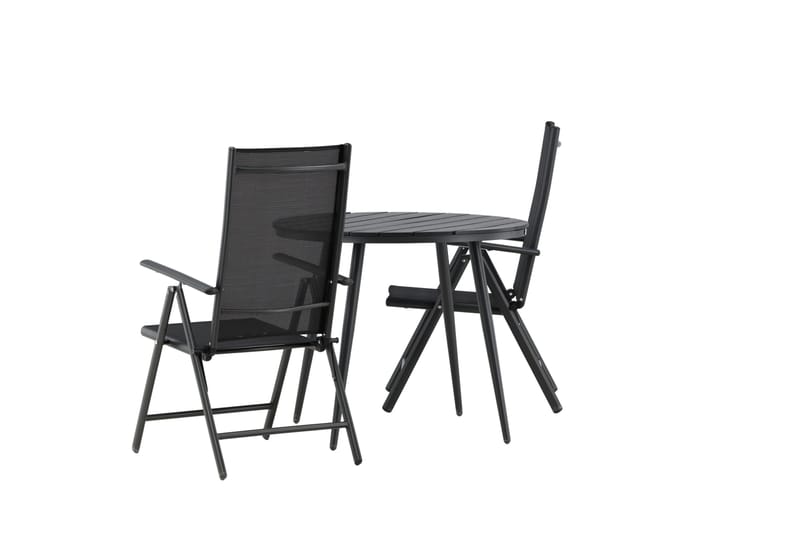 Break Cafésæt Ø90 cm + 2 Break Positionsstole - Sort - Havemøbler - Balkon - Balkonmøbler - Altansæt